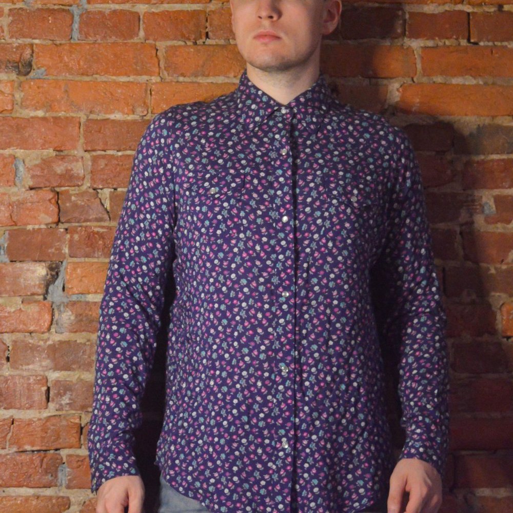 Wrangler Purple Floral Western Shirt